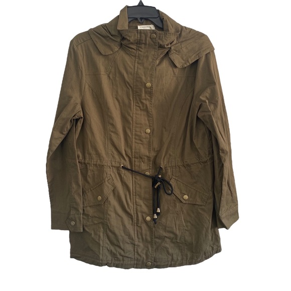 Ninexis NWT  Khaki Green Hooded Jacket Medium - Picture 1 of 11